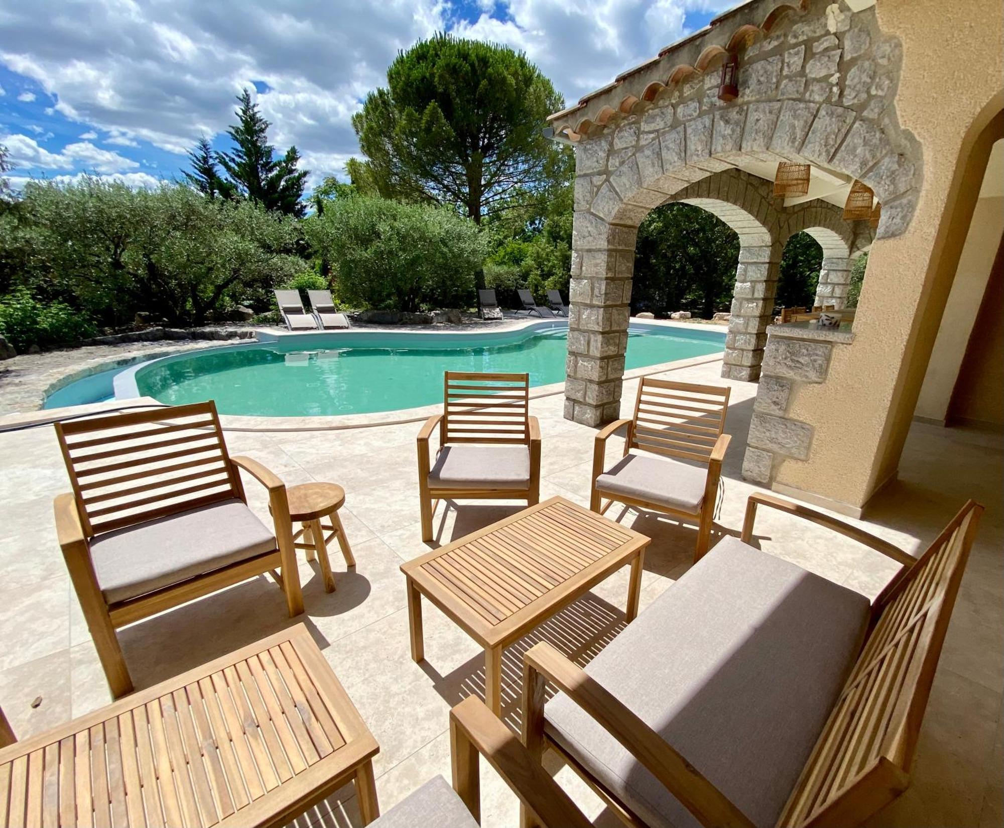 Maison Pour 12P, Piscine A Debordement Chauffee D'Avril A Octobre Inclus Ruoms Exteriör bild
