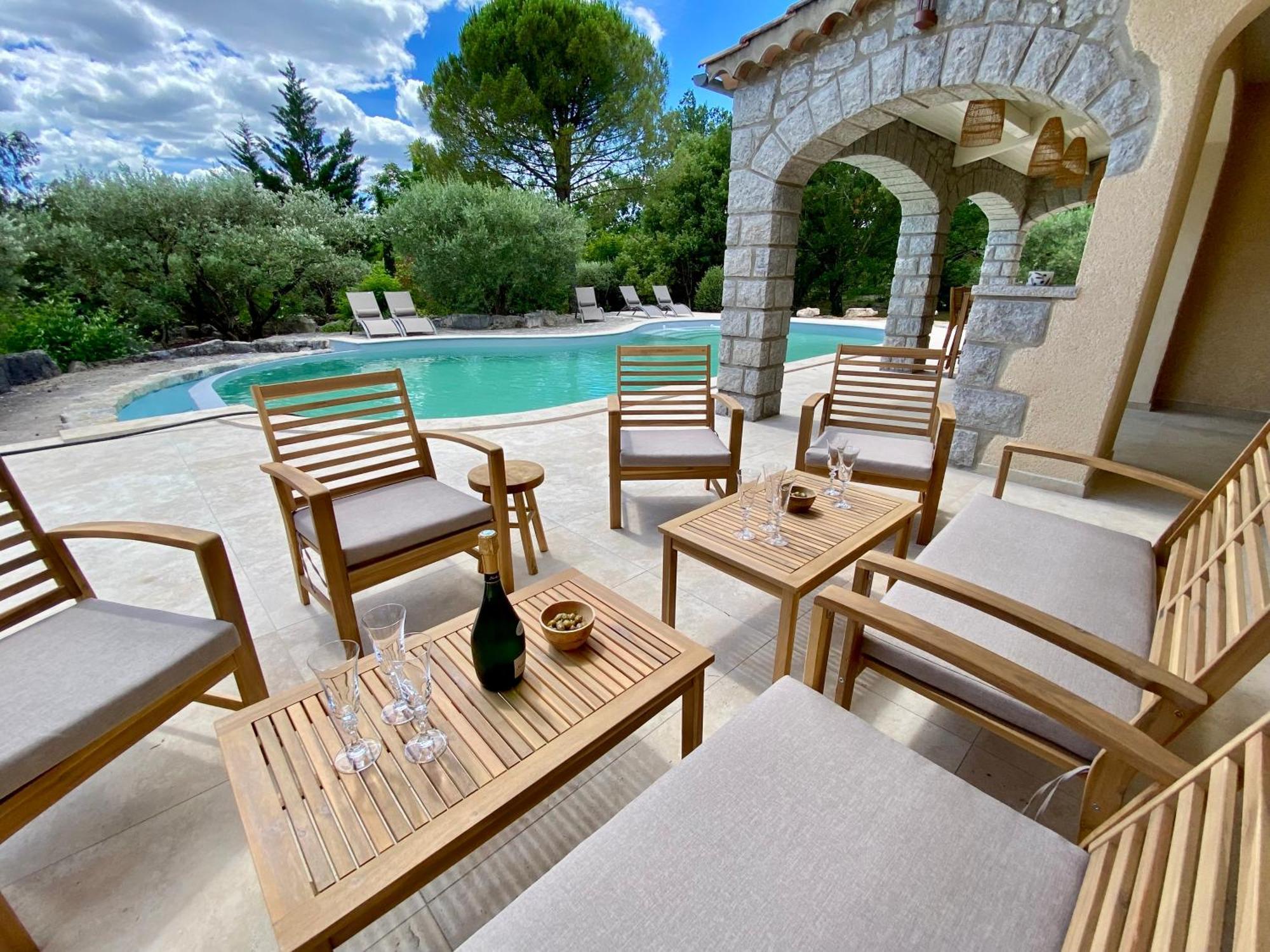 Maison Pour 12P, Piscine A Debordement Chauffee D'Avril A Octobre Inclus Ruoms Exteriör bild