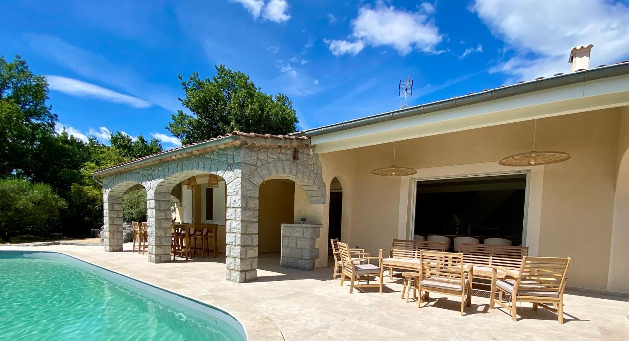 Maison Pour 12P, Piscine A Debordement Chauffee D'Avril A Octobre Inclus Ruoms Exteriör bild